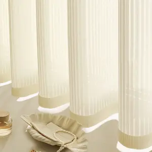 1pc Vertical Blind Grommet Sheer - Light-Softening & mooth Stripes, Fits Bedroom/Lounge/Tatami (Cozy Relaxing Calming Home Vibe)