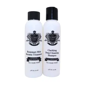 CMR Cosmetics Keratin Rosemary Mint Smoothing Kit - Professional Grade Hair Straightening for All Hair Types - Includes Clarifying Shampoo & Keratin Smoother, Shields, Frizz-Free Healthy Hair, 04 oz