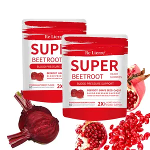 Re Lierrre Super Beetroot Gummies - 2 Pack Pomegranate Berry Flavor - 120 Count - Daily Vitality & Natural Energy - Vegan & Delicious - Blood Pressure Support - Heart Healthy Energy Support