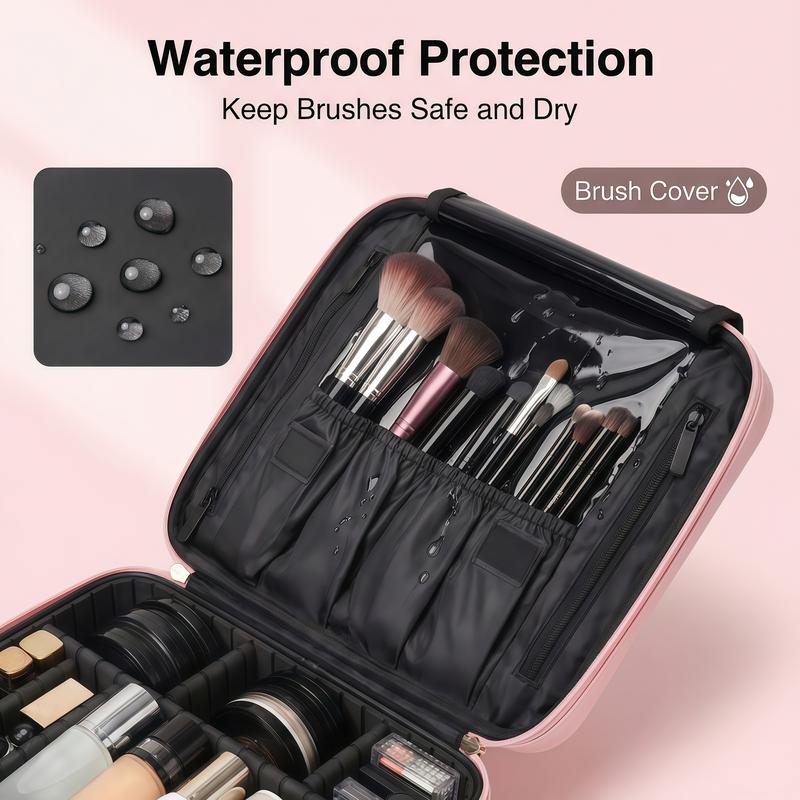 Small Travel Makeup Bag Travel Train Case and Light Mini Travel Make up for Women Train Case Cosmetic Organizer 3 Adjustable Brightness Toiletry Bag Portable Artist Storage Valentine's Day gift