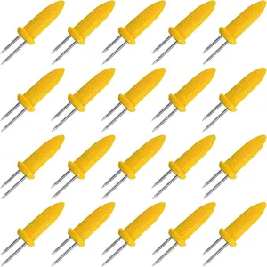 20 Pcs Stainless Steel Corn on the Cob holders, BBQ Corn on a Skewer, Corn on the Grill