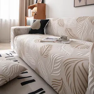 1count Leaf Pattern Stretch Sofa Cover, Non-Slip Design for All Seasons, and Pet Friendly, Universal Size for Living Room and Bedroom, Sofa Couch Covers