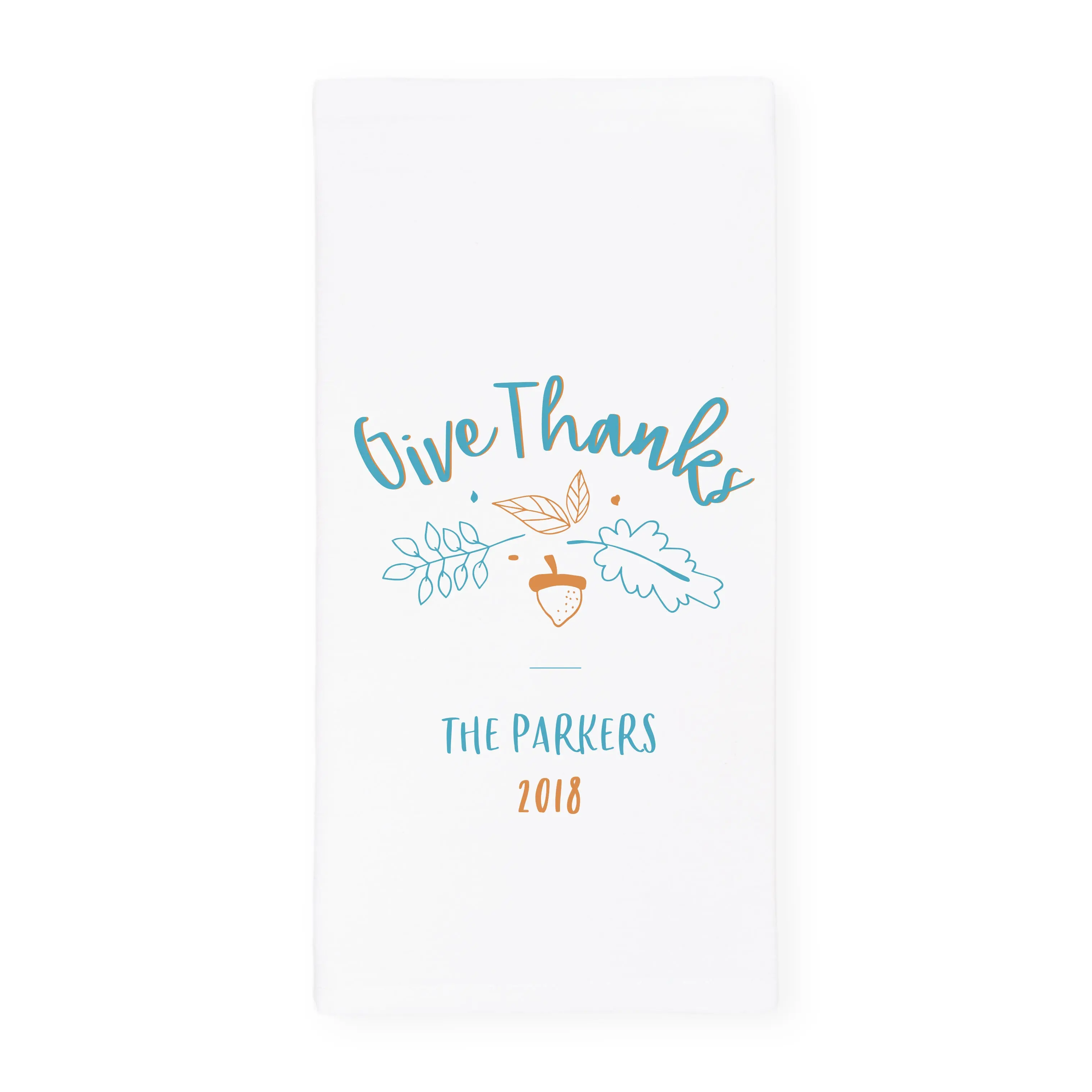 Personalized Give Thanks Kitchen Tea Towel