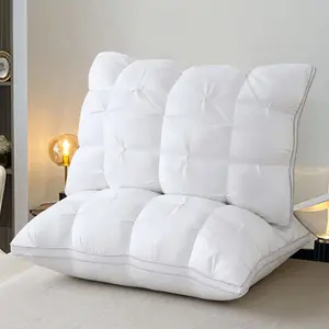 Luxury Pillow Core Five-Star Hotel High-Quality Pillow 3D Pillow Core Washable Single High Pillow Four Seasons Bread Pillow Core Soft and Full Non-Collapsing Polyester Fiber Fabric Neck Support Deep Sleep Pillow