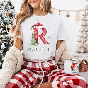 Custom Christmas Name Shirt, Personalized Family Xmas Tee, Funny Christmas Letter Shirt, Holiday Matching Shirts for Family