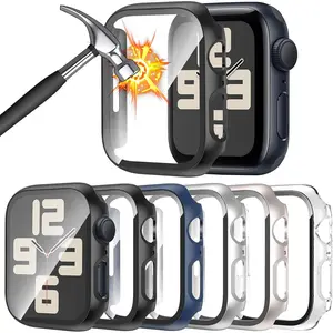 [6 Pack] Case for  Watch 40mm SE 2nd Gen Series 6 5 4 SE with Tempered Glass Screen Protector, Ultra-Thin Full Coverage Hard PC Protective  Cover for iWatch 40mm