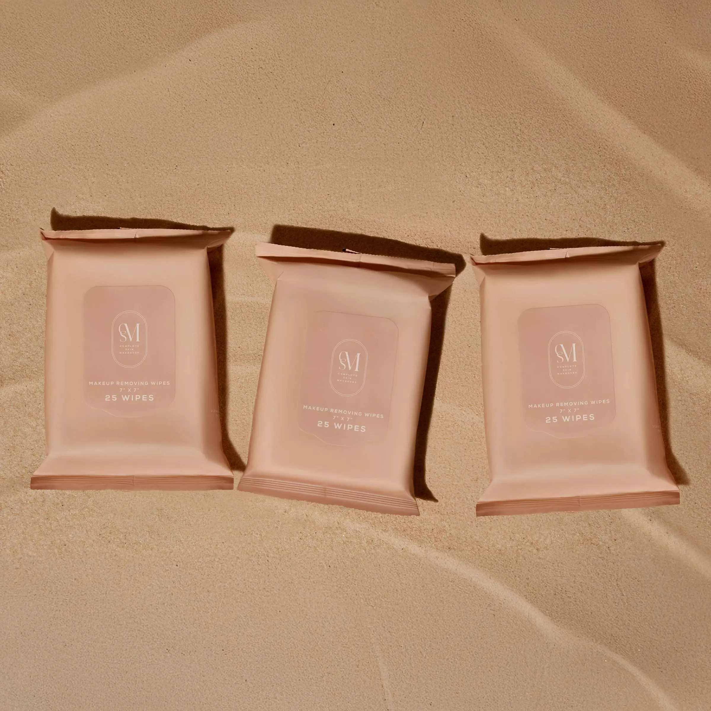 Natural Makeup Removing Facial Wipes - 3 Pack