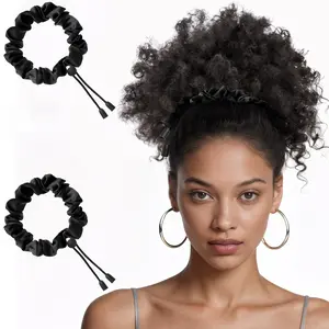 Adjustable Satin Hair Scrunchies for Women & Girls – Softer Than Silk, Perfect for 4C, Thick, Curly & Natural Hair ,Easy to Use, Ideal for Afro Puffs, Locs & Ponytails