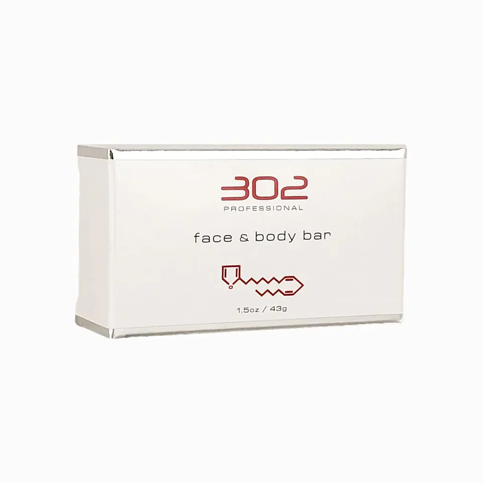 302 Professional Facial & Body Cleanser Bar, Moisturizing Skincare Cleanser for Face and Body Care