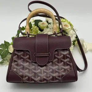 Pre-owned Goyard As Shown Shoulder Bags Saigon Souple Mini Bag Burgundy Goyardine Canvas KO0029167