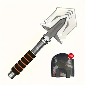Folding Outdoor Multi-Function Shovel – Head Adjustable to 3 Angles, Saw Edge for Cutting, Compass Built into Handle End