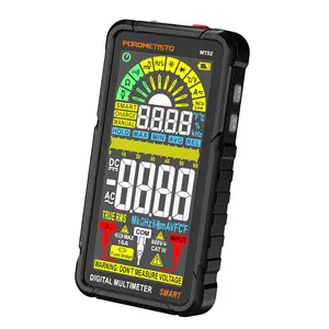 POROMETISTO MT02 Smart Clamp Meter 6000 Counts Rechargable Digital Multimeter Non-contact Voltage Tester AC/DC Voltage Meter LCD Screen Current Tester Electrical Tool Household Handheld Smart Multimeter