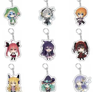 Date A Live Itsuka Shido, Yatogami Tohka & Tokisaki Kurumi Keychain, Cartoon Bag Tag, Cosplay Accessory,