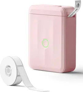 Upgraded D110 Bluetooth Mini Label Printer – Portable Wireless Pink Labeler with Tape for Home, Office & DIY Organization