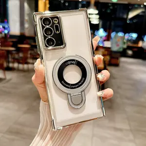 Magnetic Deluxe Four Corner Anti Drop Plating Clear Protective Phone Case For Samsung Galaxy Note 20 Ultra /Note 20, Camera Lens Protector Shock Resistant Compatible Wireless Charging Cellphone Cover Shockproof Phone Cover