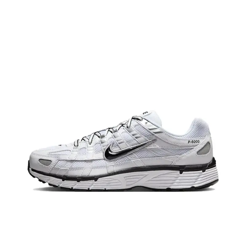 Nike P-6000 White Metallic Silver Black Men’s Perfect Daily Casual Fashion Footwear Walking Running Sneakers Shoe Boy