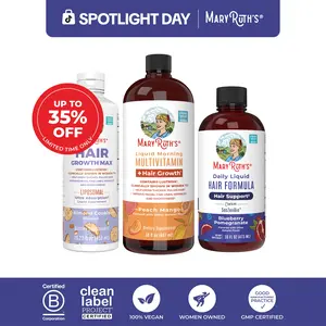 MaryRuth's Hair Growth Essentials Bundle - Liquid Morning Multivitamin + Hair Growth 30 oz - Daily Liquid Hair Formula 16 oz - Hair Growth Max 15.22 oz
