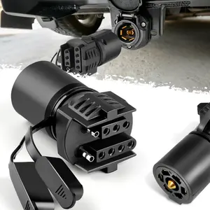 7 Pin to 4 Pin Trailer Adapter, 7 Way to 5 Way Trailer Light Plug, Trailer Connector for Truck Utility Tow Hitch Boat, Weatherproof Vehicle