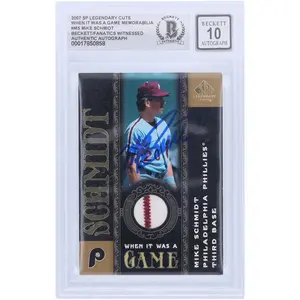 Mike Schmidt Philadelphia Phillies Autographed 2007 Upper Deck SP Legendary Cuts When It Was A Game GU Dual Relic #WG-MS Beckett Fanatics Witnessed Authenticated 10 Card - Fanatics Authentic Certified