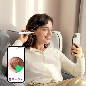 Ear Wax Removal -  Remover  With 5 Pcs Ear Set - Ear Canal Cleaner With 1080P Camera - FSA HSA Eligible - Ear  Kit With 5 Ear Spoon - Ear Camera For IOS & Android Silicone Gentle clearer pressure wide-angle White eardrum