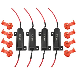 5OW 6ohm LED Load Resistors with Quick Wire Clips,Aluminum Case Resistor for Fix LED Turn Signal Lights BulbFast Hyper Flash, Automotive Replacement Resistor for FixBlink Error Code (Black, 4PCS)