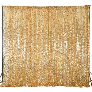 Gold Big Payette Sequin Divider Backdrop Curtain, Event Background Drapery Panel - 20ftx10ft