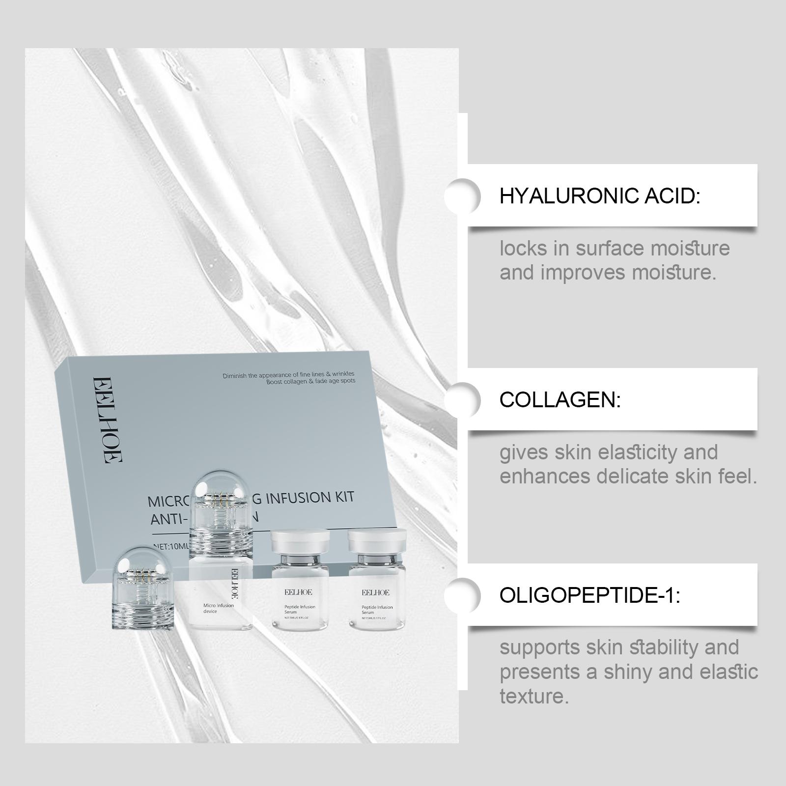 Micro-Nano Peptide Unisex Skin Care Kit, Booster Serum Set - Hyaluronic Acid, Collagen Peptide Essences for Firmer, Smoother Skin, Moisturizing Hydrating Rejuvenating Total Package Serum Box Set for Home Beauty Care