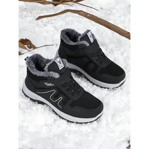 Men's Winter Fleece Boots, Thick Padded Waterproof Full Grain Leather, High Top Ankle Protection, Non-Slip Sole, Ideal for Daily Commute & Outdoor