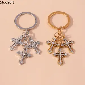 2026 New Luxury Rhinestone Cross Keychain, Bling Crystal Bag Pendant for Women