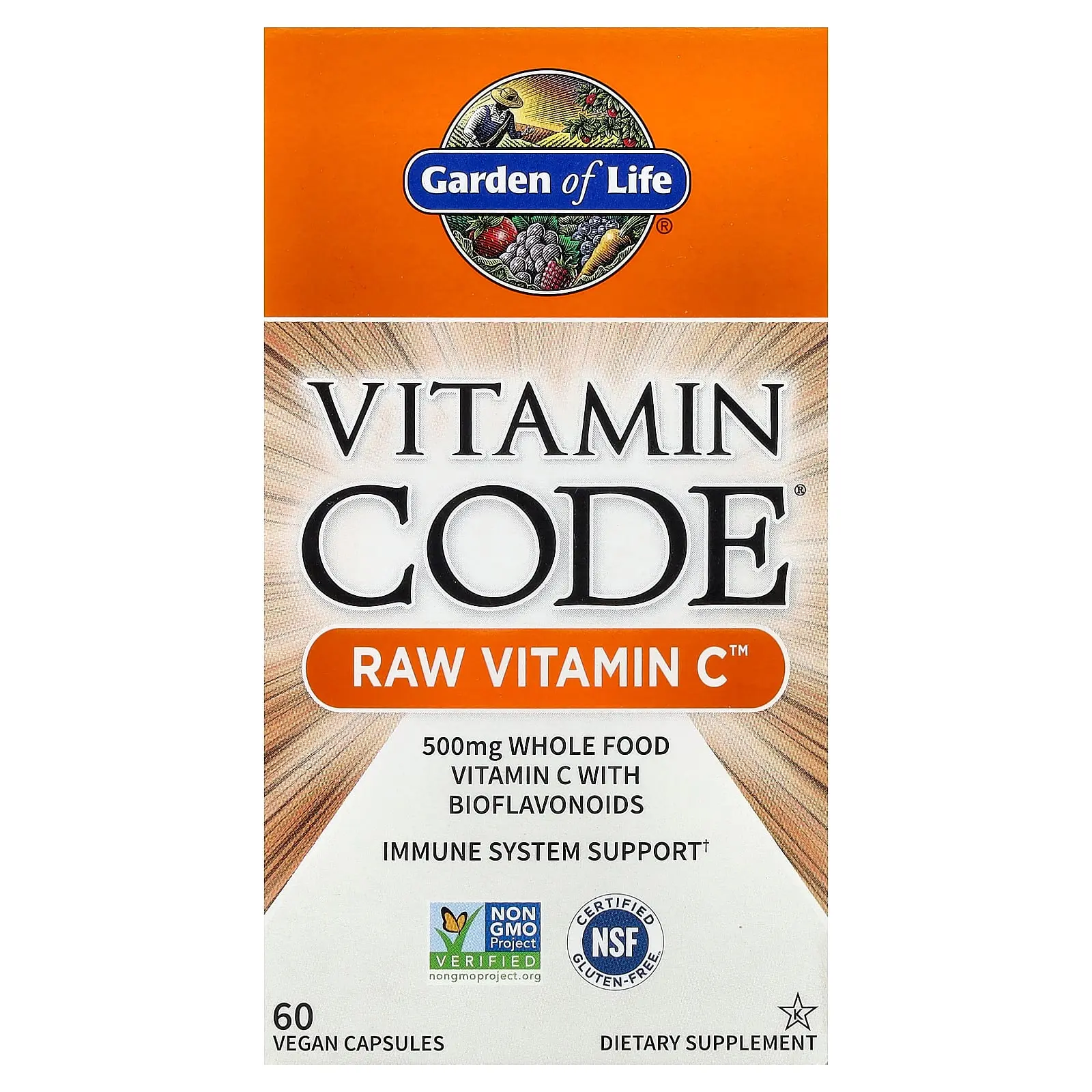 Garden of Life Vitamin Code®, RAW Vitamin C™, 60 Vegan Capsules