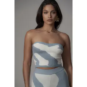 Blue Abstract Tropic Oasis Top