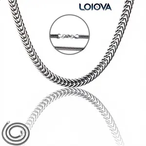 Stainless Steel Unisex Double-Strand Braided Geometric Link Necklace, 7mm Thick, 24in Long, Silver, All-Seasons, Suitable for Everyday Wear & Special Occasions,summervibes