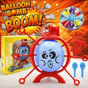 Balloon Blast Party Game Set, Family Fun, Balloon Pop Game Family Entertainment Board Game with 10 Balloons Stand Red Frame Balloon Game for Kids Interactive Balloons Prick Toy Interactive Toy Family Party Games