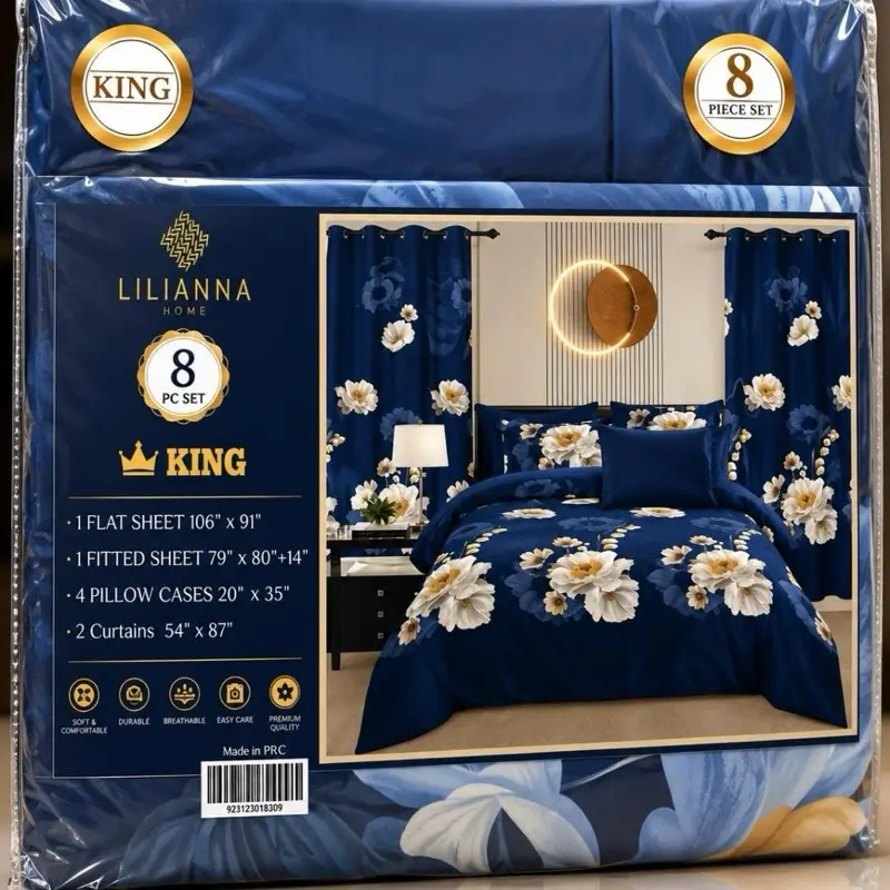 Bed Sheets, 8-Piece Bedding Set for Bedroom Use