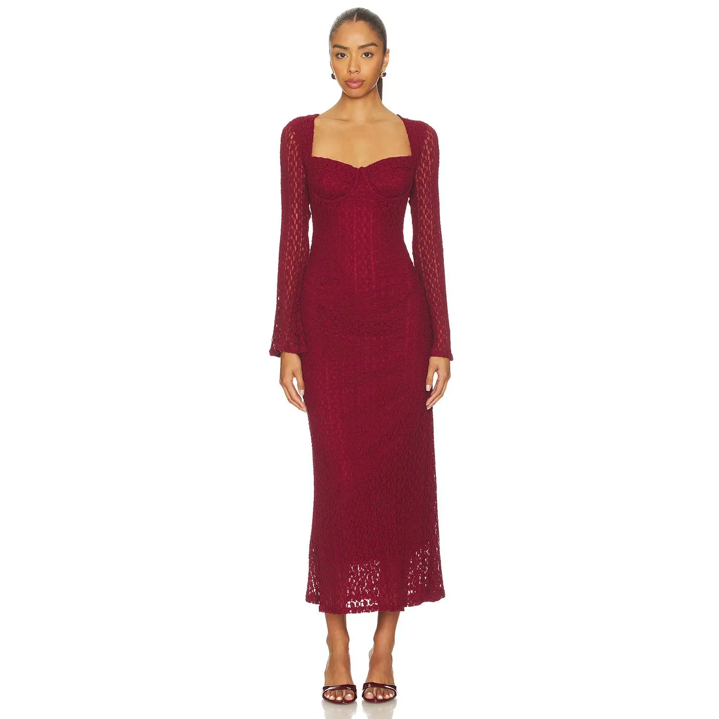 ASTR the Label Tamia Dress in Wine