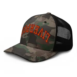 RIVEMUG NX Liverpool Upside Down Camouflage Trucker Hat Embroidered Curved Bill  Low Crown Adjustable Cap