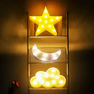Star & Moon & Cloud Shaped Hanging Light, 3 Counts/set Hanging Night Light, Decorative Light for Home Bedroom Living Room, Home Decor