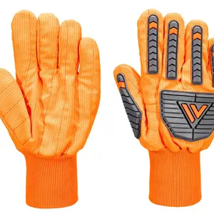 Portwest A060 Impact Cotton Hot Mill Glove with Heat Protection, TPR Impact Guard and High-Comfort Cotton Build 12 Pack, Orange, XL