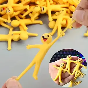 10pcs/30pcs Mini Yellow Men, Stretchy Character Toys With Expressive Faces, stress-relieving and funny toys, Stress Relief Gadgets, Stress Relief Fidgeting, Soft Plastic Relax Play, Perfect For Christmas, Birthdays, Happy Gift For Kids, Family, Friends
