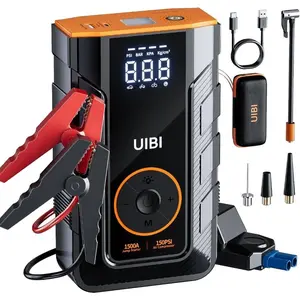 4-IN-1 Car Jump Starter with Air Compressor Peak 1500A Auto Battery Booster 150PSI Air Pump Portable Power Bank Tire Inflator