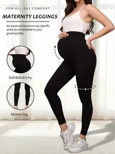 Sexy Fashion Solid Color Pregnant Yoga Pants High Waist Seamless Underwear for Women, Tight Sports Maternity Pants