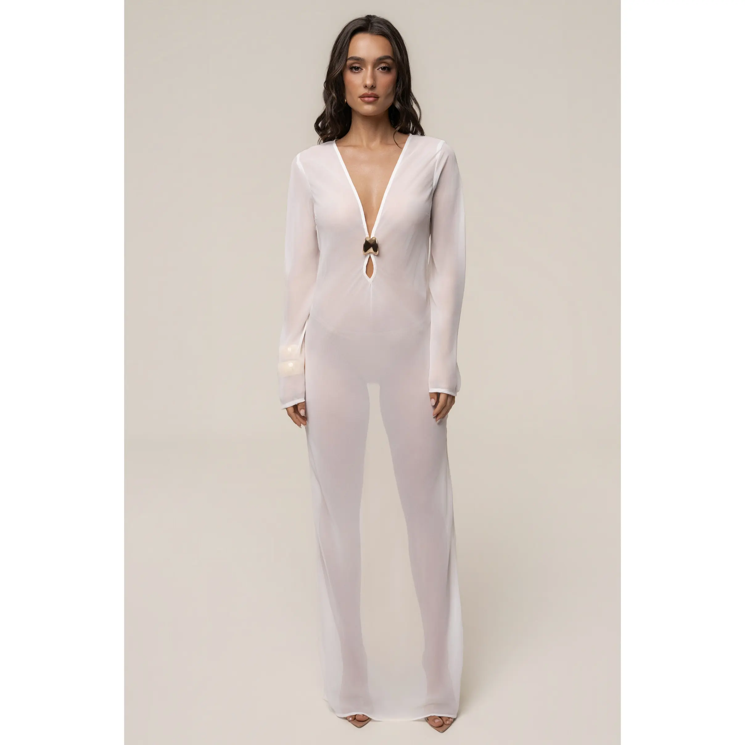 Ivory Medallion Cover Up Maxi Dress