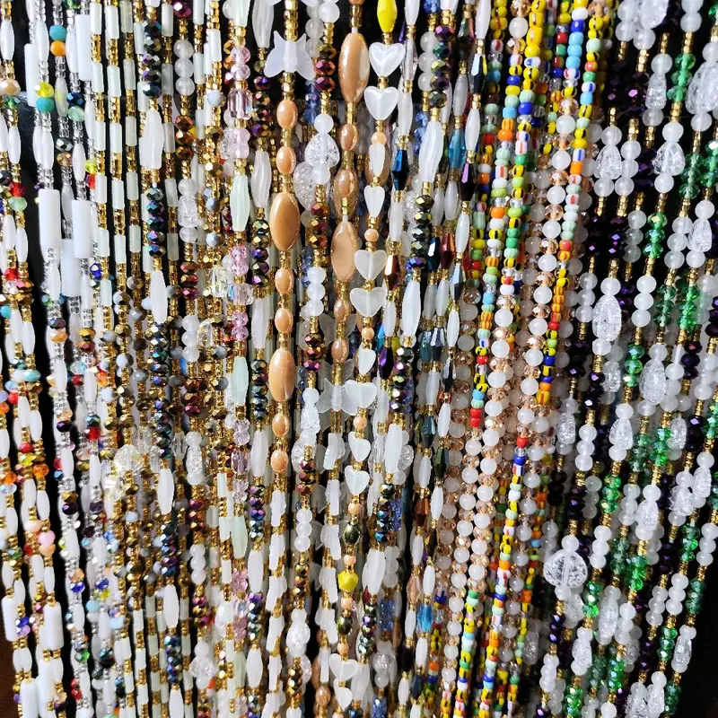 Glow in the Dark Collection Waistbeads on Sale 50 Inches Women's Belly Chain Handmade Glass Beads Boho Design Daily Wear Special Occasions