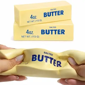 1PC Butter Stick Squishy, Super Soft Slow Rising Fidget Toy, Cream Scent Stress Relief Squeeze Toy, Flour Filled Memory Foam Feel Sensory Toy,  Easter Basket Stuffer, Mother's Day Gift, Birthday Party Favor, Classroom