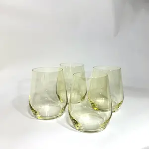 Lemon Drop Yellow - Stemless Colored Wine Glasses