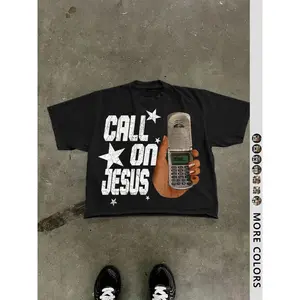Men's Cotton Round Neck Short-Sleeve Tshirt - Breathable Fabric, Phone & Star Graphic Print, Loose Fit, Casual T-Shirts for Summer Outdoor Sports