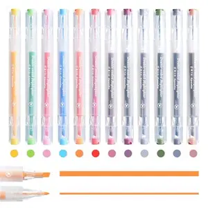 Bible Highlighters No Bleed, Double-Ended 12 Pack Assorted Pastel Colors Highlighter, Chisel and Fine Tips for School & Bible Study, Quick-Dry Pens for Note Taking, Journaling & Art