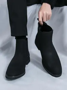 Men's Fashionable Solid Color Chelsea Boots, Ankle Boots, Casual Comfortable Closed Boots for Daily Wear, Fashion Shoes for Party, Daily Clothing Decor for Men, Boy, Footwear