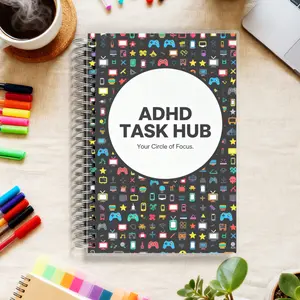 ADHD Schedule - A Color-Coded System for Daily Task Management, A5 Planner for Adults to Enhance Focus, Reduce Stress & Capture Ideas, 108 Pages of Thick 100gsm Paper, Spiral Bound