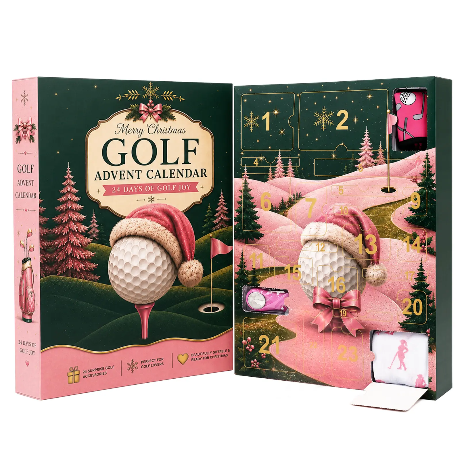 Golf Advent Calendar 2026 for Women, 24 Days Christmas Countdown with Golf Accessories, Holiday Gift for Female Golfers